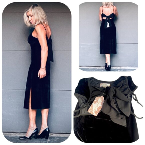 Band Of the Free Dresses & Skirts - NWT Band Of the Free velour spaghetti strap back tie dress XS/S